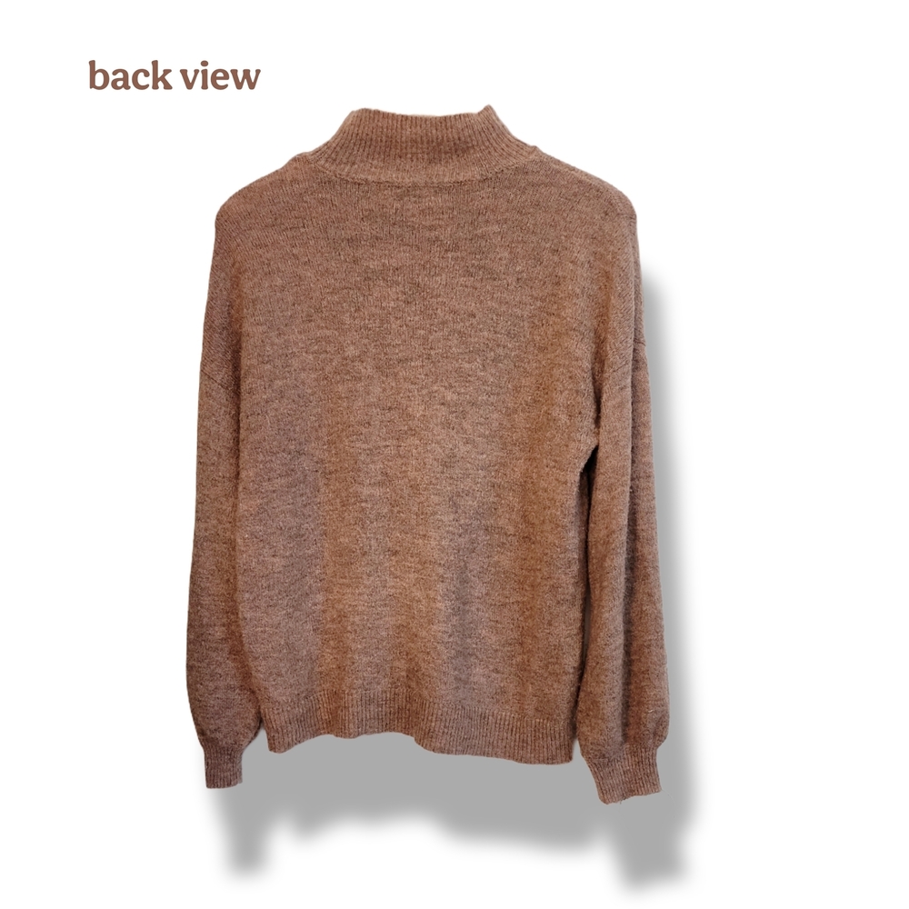 🌿Marled Knit Women's Large Soft Brown Pink Cream Crewneck Sweater - Picture 7 of 10